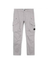 Stretch Sateen Ergonomic Lens Utility Straight Pants Grey - CP COMPANY - BALAAN 1