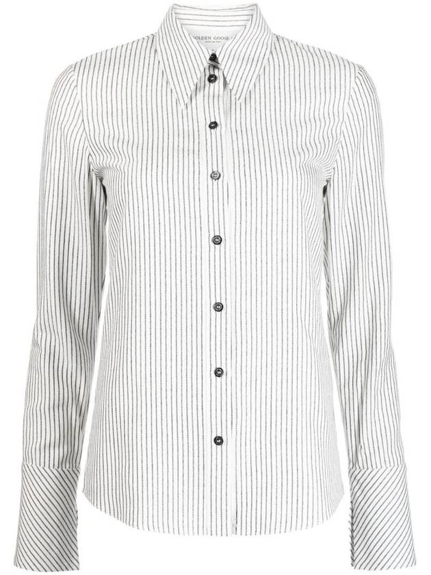 Journey Striped Long Sleeve Shirt White - GOLDEN GOOSE - BALAAN 1