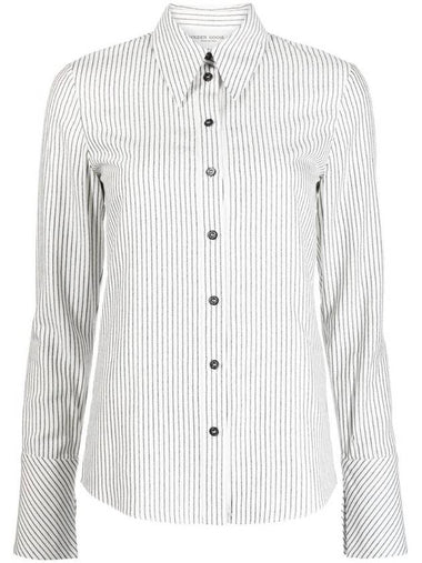 Journey Striped Long Sleeve Shirt White - GOLDEN GOOSE - BALAAN 1