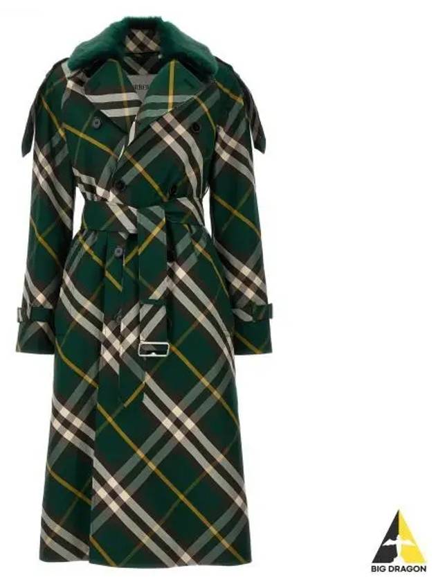 Check Pattern Trench Coat Green - BURBERRY - BALAAN 2