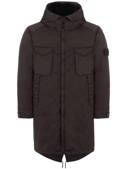 Wappen Stretch Wool Nylon Long Parka Brown - STONE ISLAND - BALAAN 2