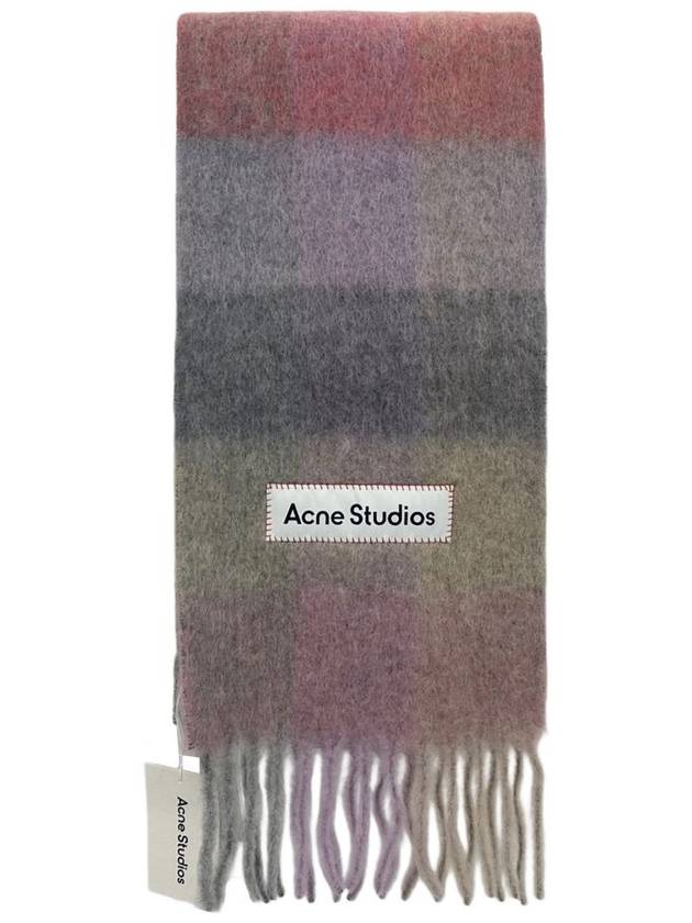 Check Mohair Muffler Fuchsia Lilac Pink - ACNE STUDIOS - BALAAN 2