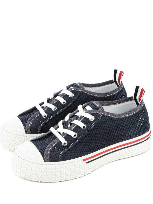 Cotton Lace-Up Low Top Sneakers Navy - THOM BROWNE - BALAAN 2