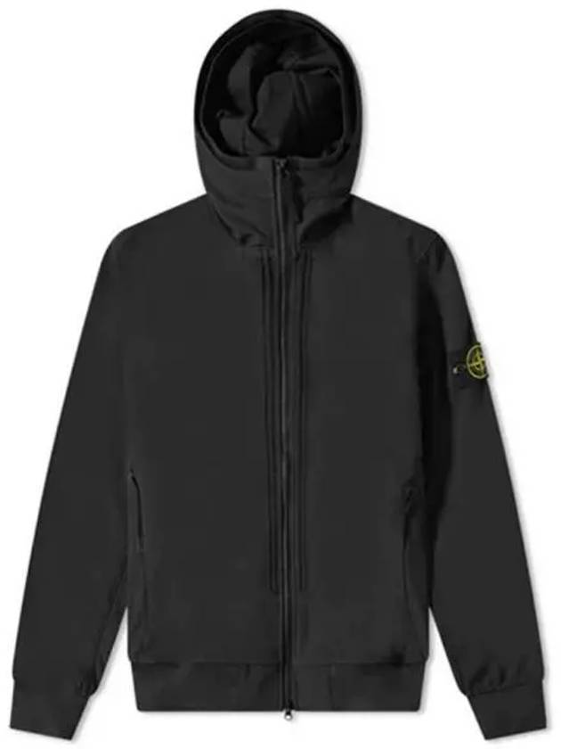 Wappen Patch Soft Shell Hooded Jacket Black - STONE ISLAND - BALAAN 2