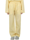 Poplin Pajamas Organic Cotton Straight Pants Lemonade - TEKLA - 7