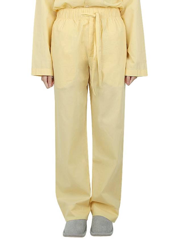 Poplin Pajamas Organic Cotton Straight Pants Lemonade - TEKLA - 7