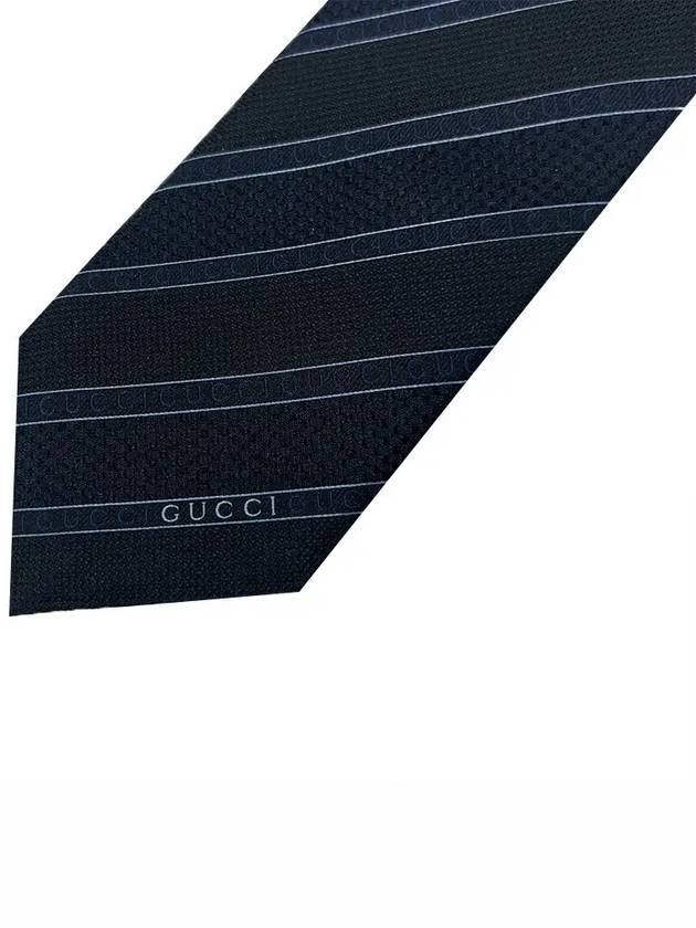 Men's Striped Tie Dark Navy - GUCCI - BALAAN 5