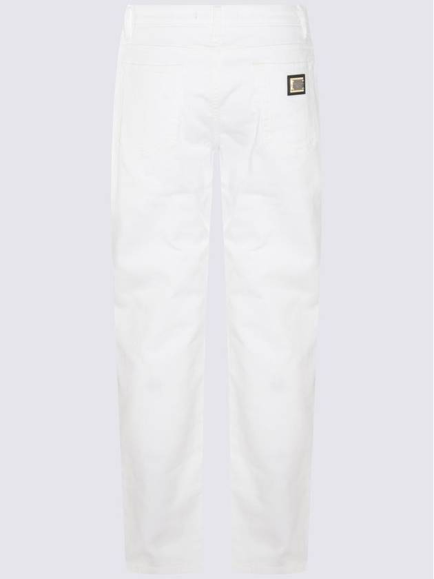 Dolce & Gabbana White Cotton Blend Jeans - DOLCE&GABBANA - BALAAN 2