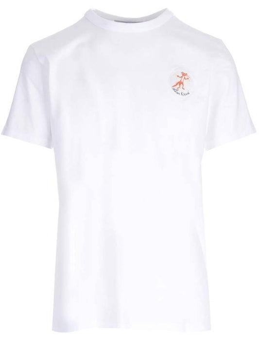 Flower Fox Patch Classic Short Sleeve T-Shirt White - MAISON KITSUNE - BALAAN 1