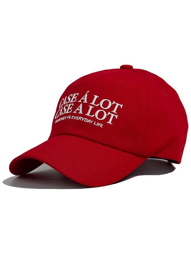 Slogan Logo Ball Cap Red - CASEALOT - BALAAN 2