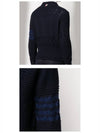 Aran Cable Crew Neck Knit Top Navy - THOM BROWNE - BALAAN 6