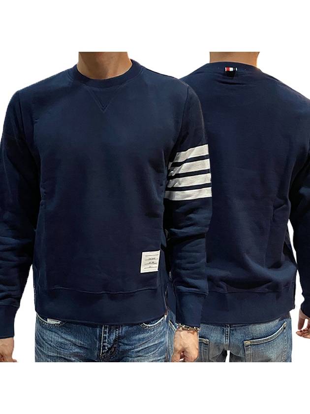 4 Bar Loopback Jersey Sweatshirt Navy - THOM BROWNE - BALAAN 2