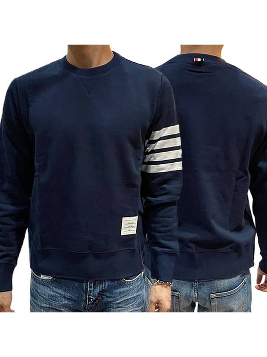 Men's Diagonal Armband Crew Neck Classic Sweatshirt Navy - THOM BROWNE - BALAAN 2