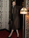 Women's Cashmere Wool Over Collar Single Coat Khaki - DEFEMME - BALAAN 2