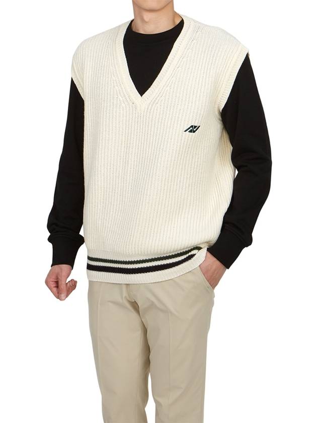 Men's Knit Vest VESM 427W WHITE - AUTRY - BALAAN 4