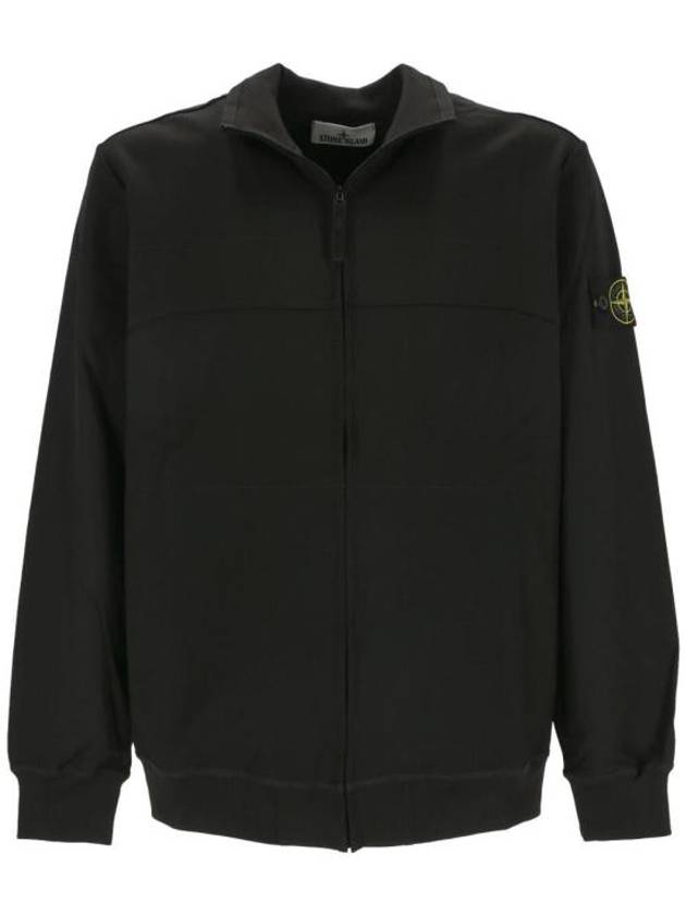 Logo Badge Zipper Comfort Fit Fleece Track Jacket Black - STONE ISLAND - BALAAN 2