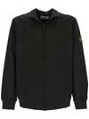 Logo Badge Zipper Comfort Fit Fleece Track Jacket Black - STONE ISLAND - BALAAN 1