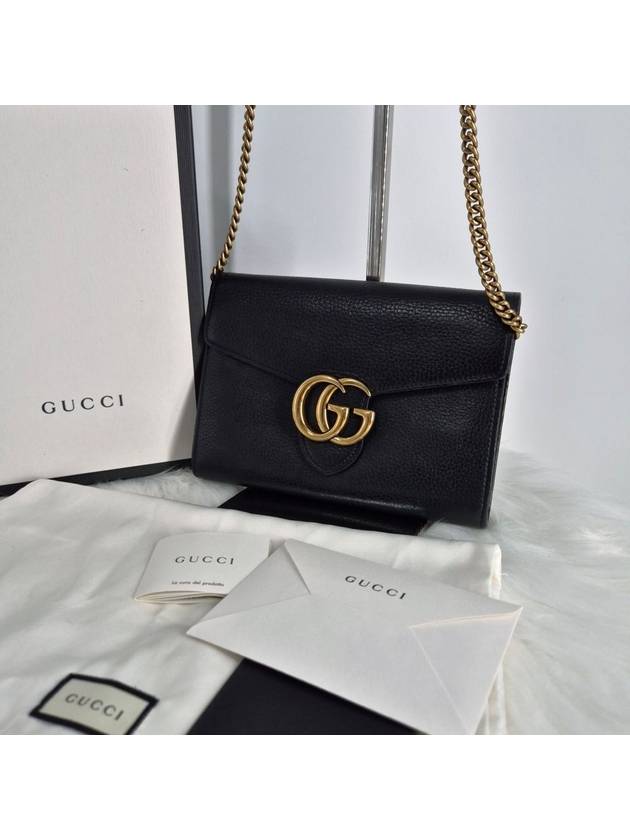 GG Marmont Chain Cross Bag Black 401232 - GUCCI - BALAAN 3