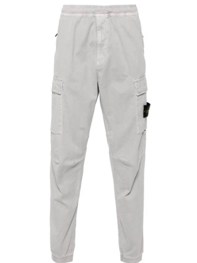 Stretch Cotton Cargo Straight Pants Grey - STONE ISLAND - BALAAN 1