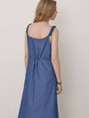 Women's Tassel Trimmed Denim Long Dress Blue - PRETONE - BALAAN 4