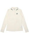 Performance Long Sleeve Polo T Shirt IVORY WOMAN - MALBON GOLF - BALAAN 1