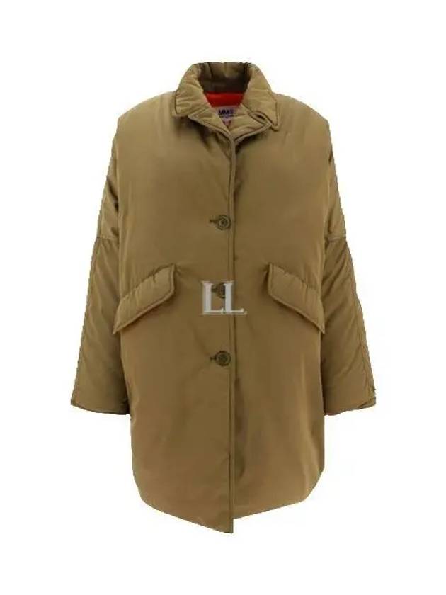 Women's Stitched Padded Single Coat Beige - MAISON MARGIELA - BALAAN 2