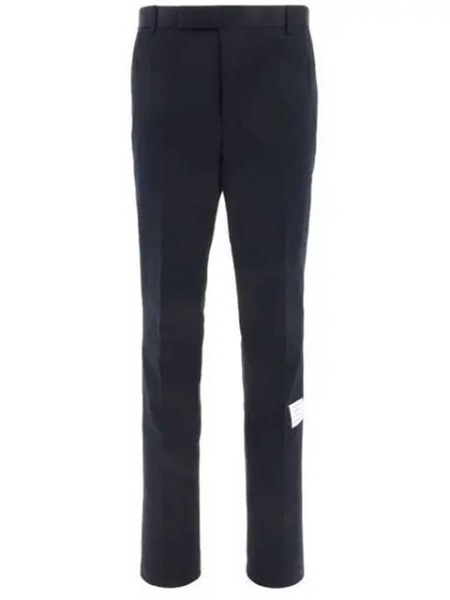 Men's Twill Unconstructed Cotton Straight Pants Navy - THOM BROWNE - BALAAN 2