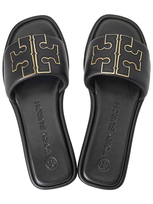 Double T Slide Slippers Black - TORY BURCH - BALAAN 3