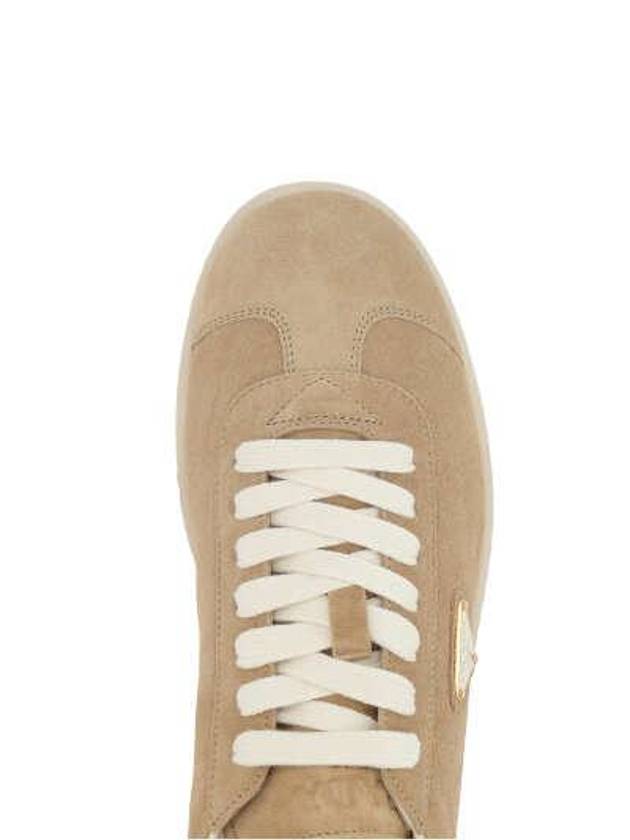 Lane Suede Low Top Sneakers Beige Tan - PRADA - BALAAN 4