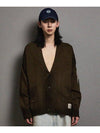 Vintage washed E-Frog shawl collar cardigan khaki - FFEFF STUDIO - BALAAN 3