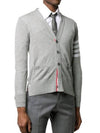 Classic diagonal armband merino wool cardigan - THOM BROWNE - BALAAN 5