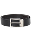 Silver Buckle Reversible Leather Belt Black - SALVATORE FERRAGAMO - BALAAN 2