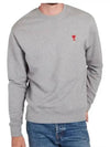 Small Heart Logo Sweatshirt Grey - AMI - BALAAN 3