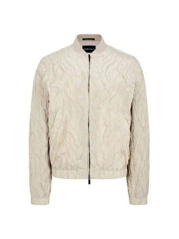 Minho PICK Men s Stitch Pattern Zip up Blouson Beige 271530 - EMPORIO ARMANI - BALAAN 1