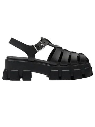 Monolith Rubber Sandals Black - PRADA - BALAAN 1