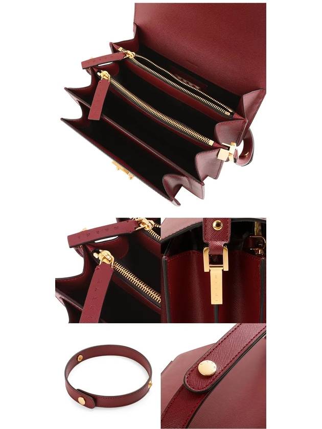 Saffiano Trunk Medium Shoulder Bag Burgundy - MARNI - BALAAN 4