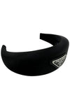 Re-Nylon Triangular Logo Hair Band Black - PRADA - BALAAN.