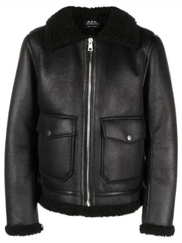 Tommy Shearing Trimming Leather Jacket Black - A.P.C. - BALAAN 2