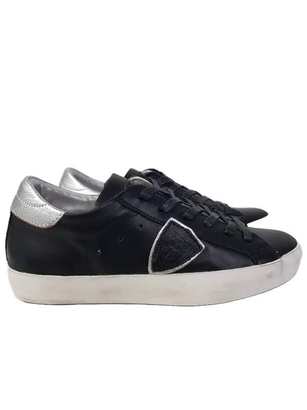 Height Raising Insole Vintage Leather Low Top Sneakers Black - PHILIPPE MODEL - BALAAN 2