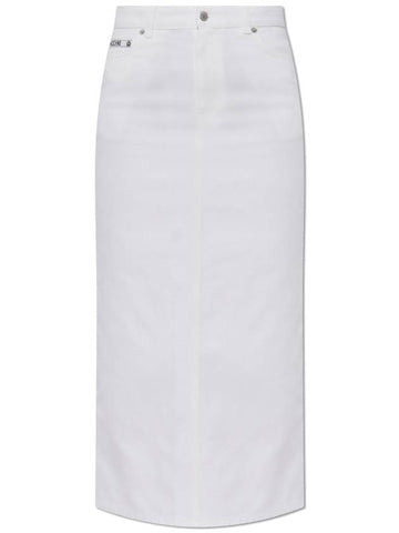 Moschino Denim Skirt, Women's, White - MOSCHINO - BALAAN 1