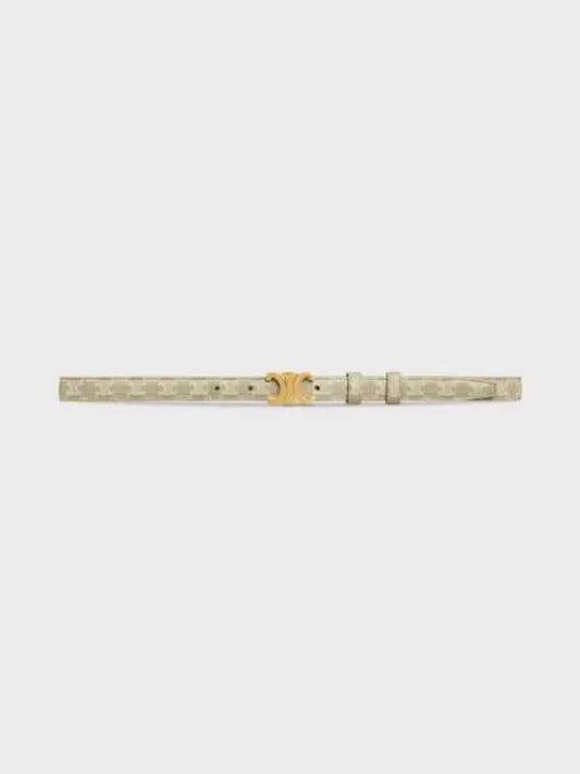 Small Triomphe Belt Canvas Greige - CELINE - BALAAN 2