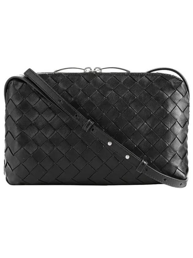 Intrecciato Leather Mini Cross Bag Black - BOTTEGA VENETA - BALAAN 2