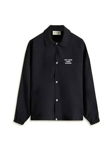 Drold Monsieur Jacket Slogan Print Black - DROLE DE MONSIEUR - BALAAN 1