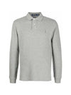 Embroidery Logo Long Sleeve Polo Shirt Grey - POLO RALPH LAUREN - BALAAN 5