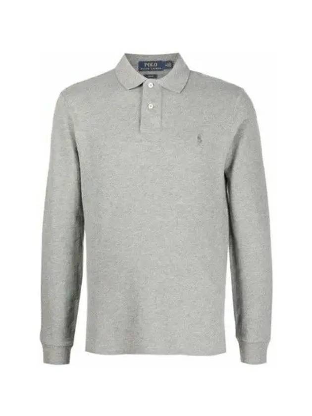 Embroidery Logo Long Sleeve Polo Shirt Grey - POLO RALPH LAUREN - BALAAN 5