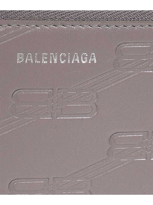 BB Monogram Case On Keyring Card Wallet Grey - BALENCIAGA - BALAAN 4