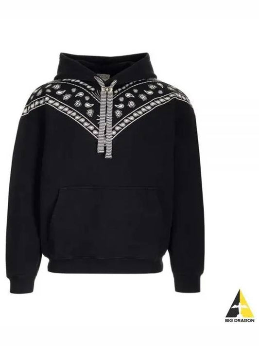 Bandana Confront Cotton Hoodie Black - MARCELO BURLON - BALAAN 2