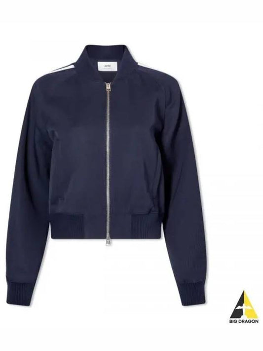 Zip-Up Bomber Jacket Navy - AMI - BALAAN 2