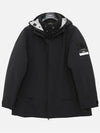 Men's Cocoon Logo Patch Parka Black - STONE ISLAND - BALAAN 3