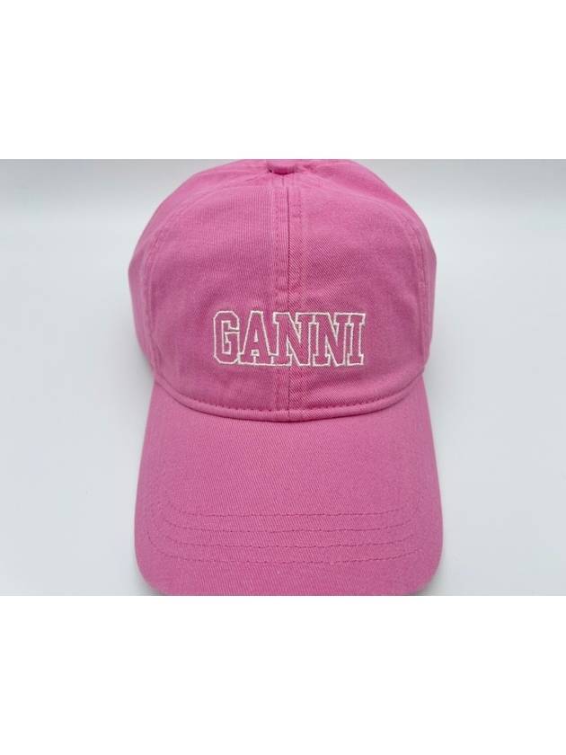 Logo Cotton Ball Cap Pink - GANNI - BALAAN 4